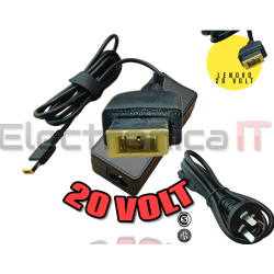 Cargador fuente notebook lenovo 20v conector amarillo square completo con cable 220v